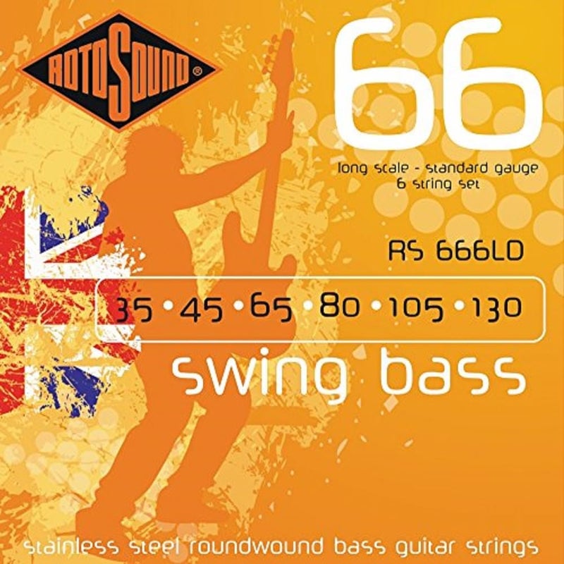Rotosound أوتار جيتار باص روتوساوند RS666LD سويينغ باص 66 من الفولاذ المقاوم للصدأ 6 أوتار (35 45 65 80 105 130) - Image 1